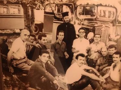 Forna tiders resande till och från Veria (tavla på busstationen).